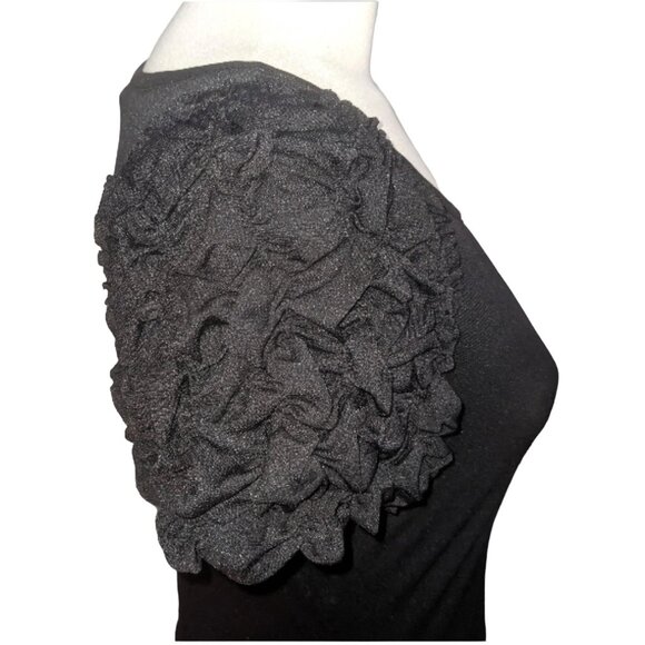 Worthington Black Puff Sleeve Blouse Sz Small Women's Cute Blouse - Picture 4 of 6